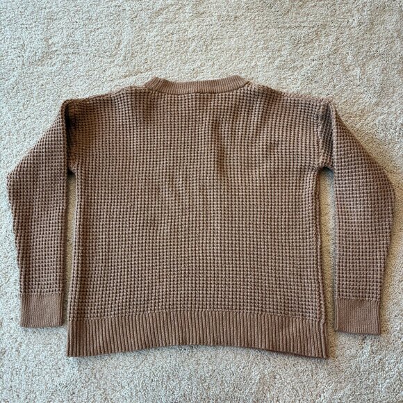 Time and Tru Waffle-Knit Crew Neck Long-Sleeve Sweater - Picture 4 of 8